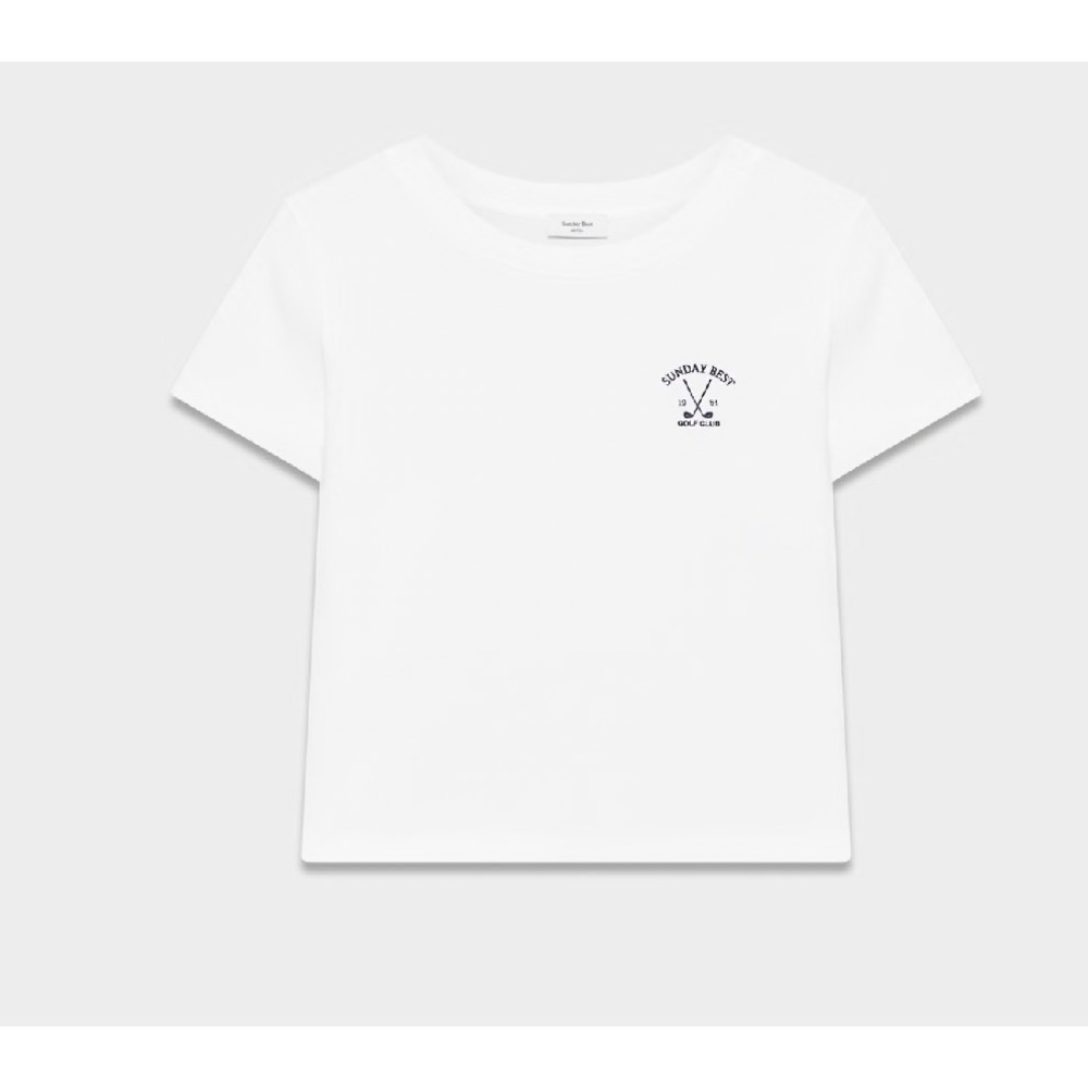 Sunday Best Aritzia White Golf Club Graphic Cotton T-Shirt Womens Large L